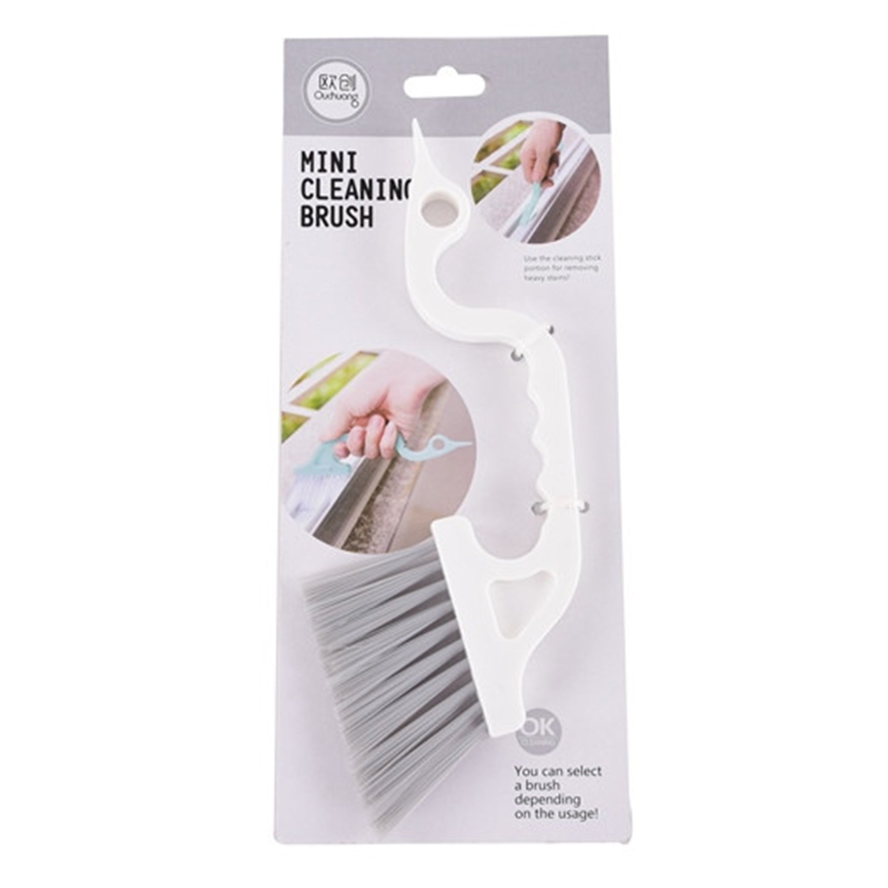 Mini Cleaning Brush- White & Light Grey Color