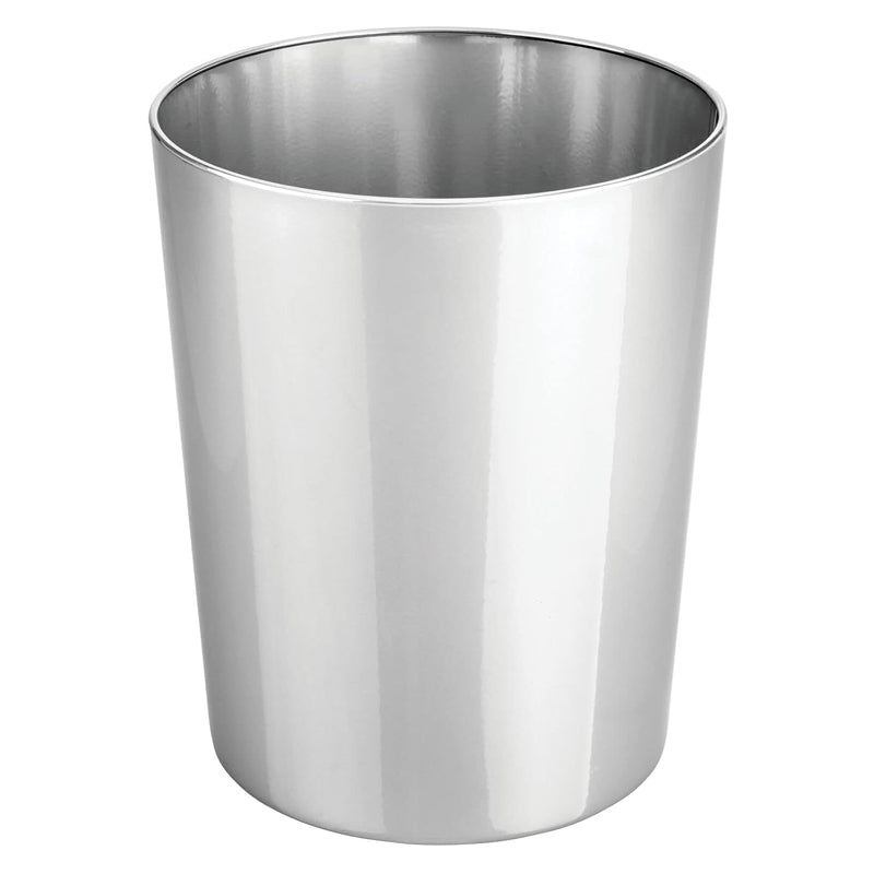 Round Steeldustbin 24X29.5Cm -Silver