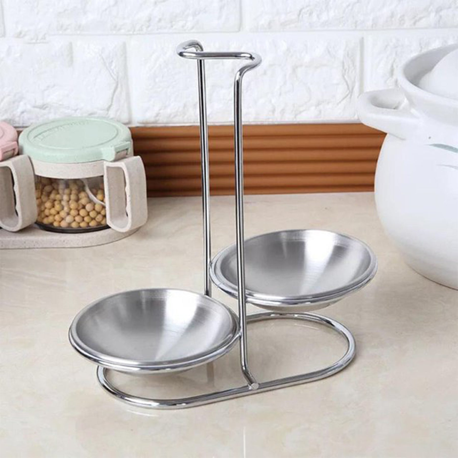 Stainless steel ladle holder double