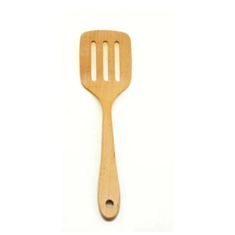 Wooden Slotted Spatula- Beige