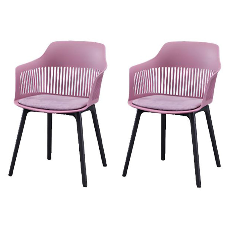 Plastic Arm Chair With Seatpad - Purple