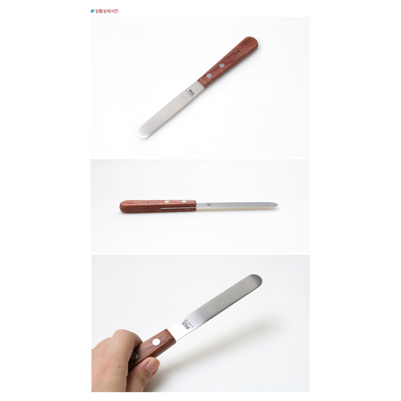 Steel Butter Spatula Wooden Handle 10Cm - Silver