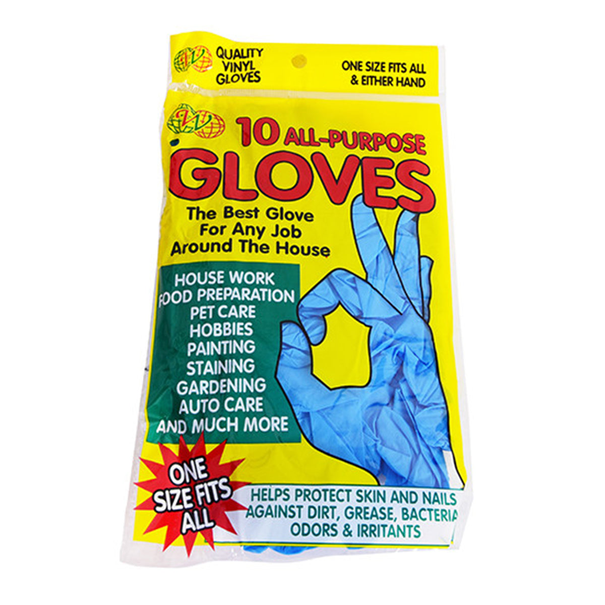 10 Pieces Gloves, Blue Color