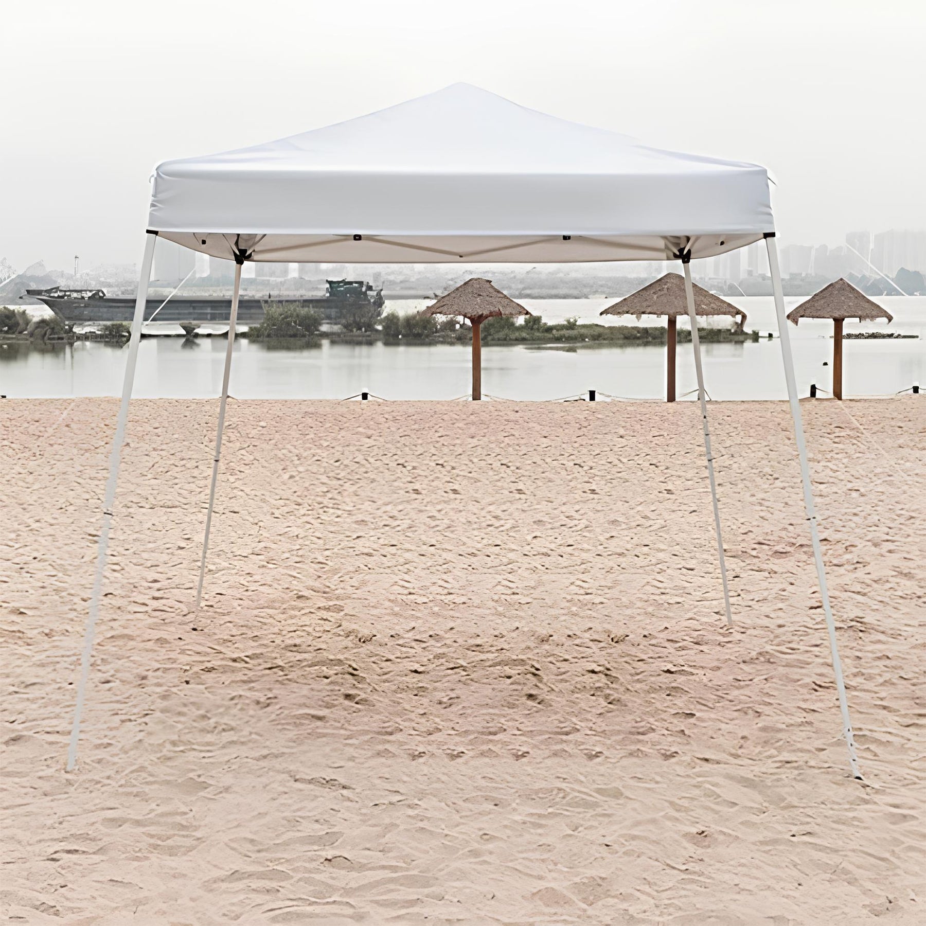 خيمة قابلة للطي - لون أبيض  الحجم: 2.4 × 2.4 م