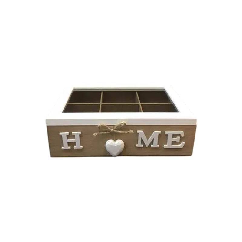 Tea Box 6 Compartments Home - Beige