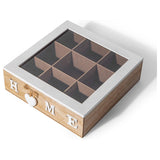 Home Tea Box 9 Compartments-Beige
