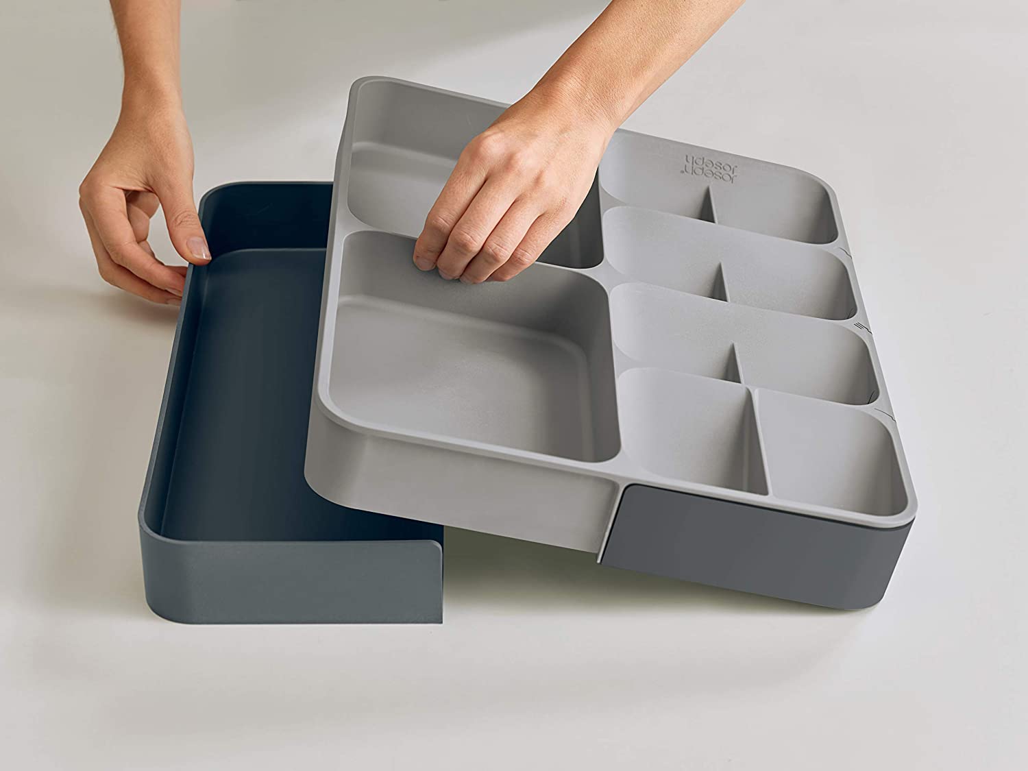 2 Layer folding cutlery holder - Grey Color