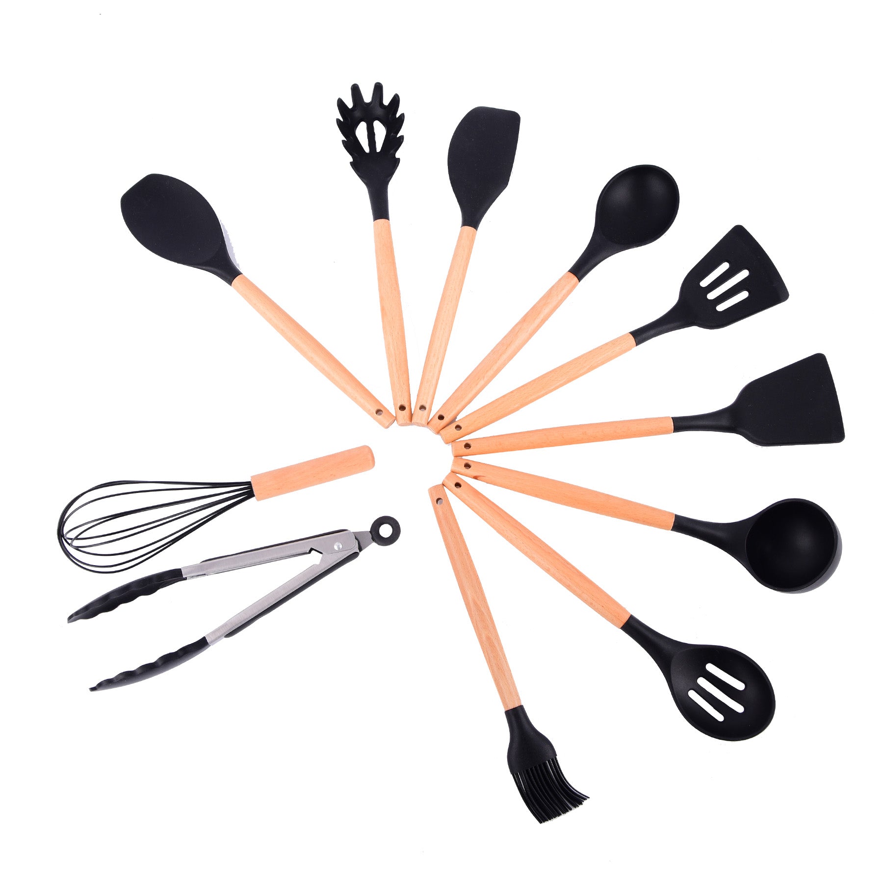 12 PCS Silicone Kitchenware - Black