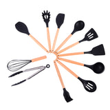 12 PCS Silicone Kitchenware - Black