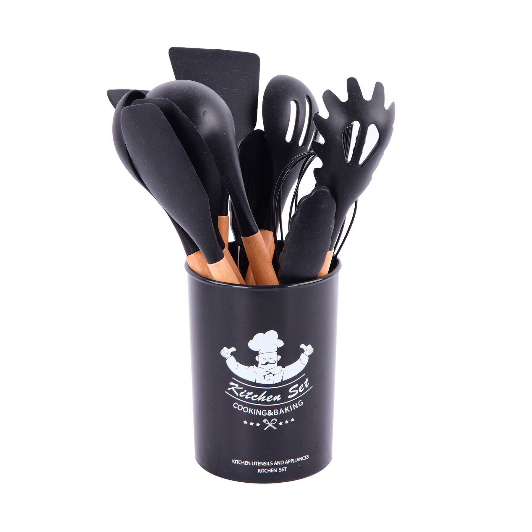 12 PCS Silicone Kitchenware - Black