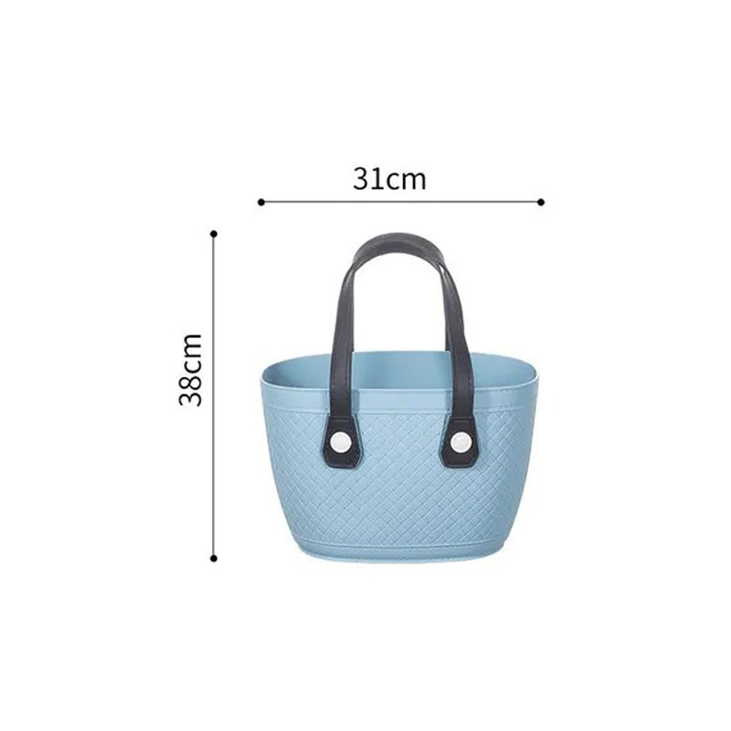 Homies Plastic Hand Basket Medium 36.5 X 26 X 23 Cm-Blue