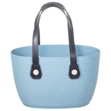Portable Plastic Dirty Clothes & Shopping Basket (31×38 Cm) - Blue