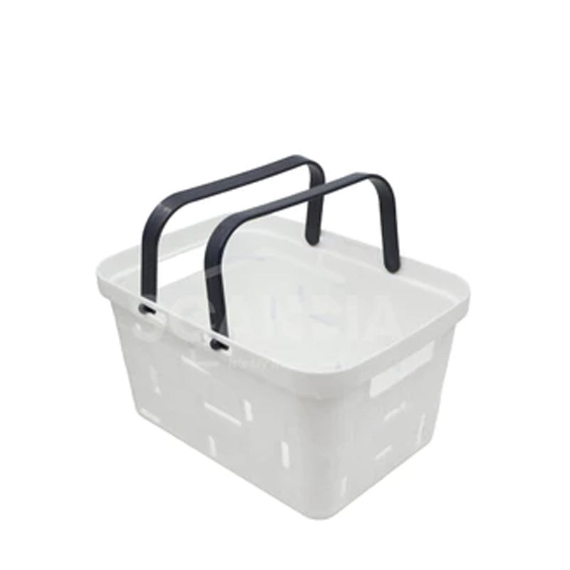 Portable Plastic Dirty Clothes & Shopping Basket - White