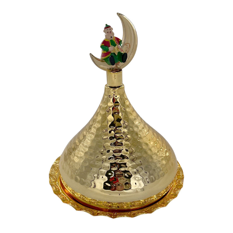 Plated Iron Led Lamp Fruit Plate Small Moon -Gold