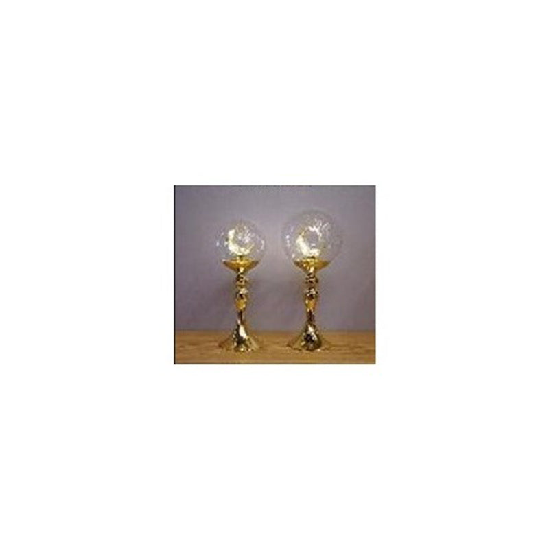 Plated Iron+Glass Led Lamp Large - Gold
