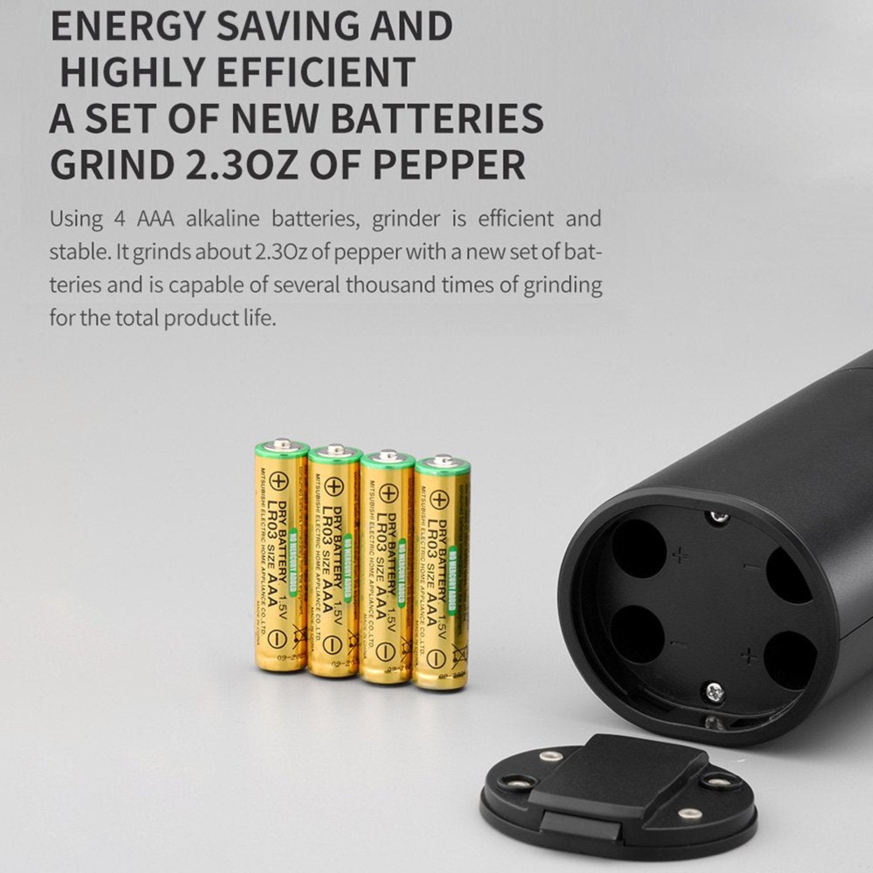 Electric Pepper Grinder - Black