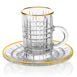 12 Pcs Tea cups & saucers set / With gold rim