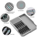 Riipoo Kitchen Knife Drawer Organizer-Gray