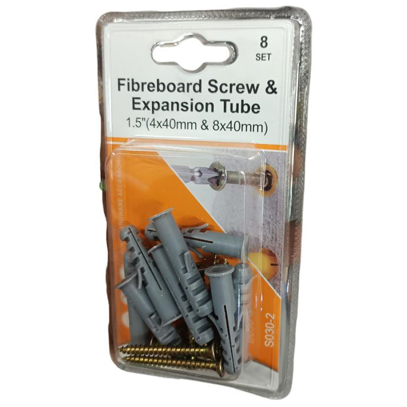 Kkyjia Fibreboard Screw & Expansion Tube - Grey