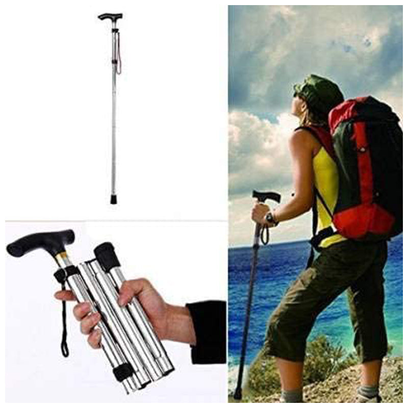 Alu Folding Cane- Silver And Black