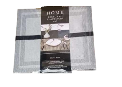 Ziran Home 6Pcs Place Mat 30X45Cm-Gray