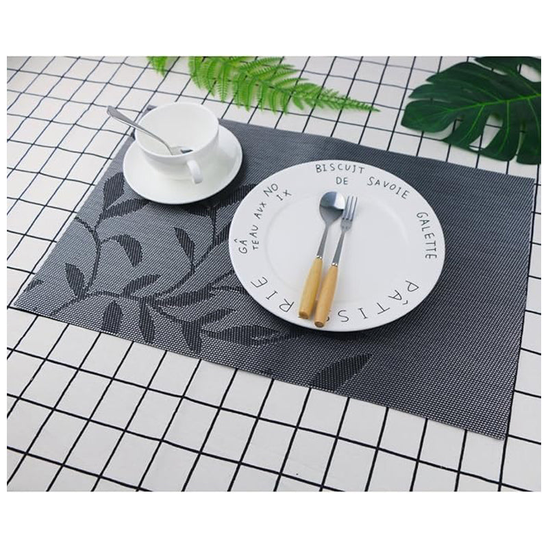 6Pcs Place Mat 30X45Cm - Black