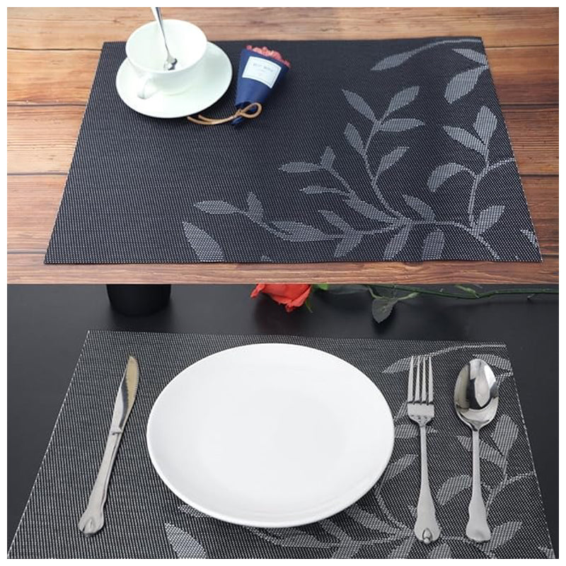 6Pcs Place Mat 30X45Cm - Black