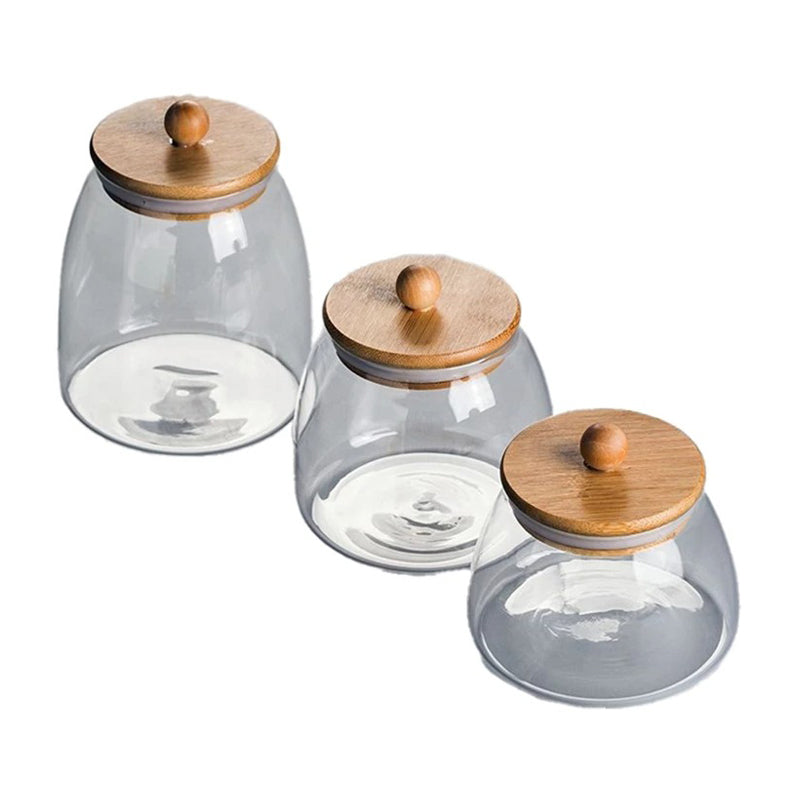 3 Pcs Glass Jar - Clear