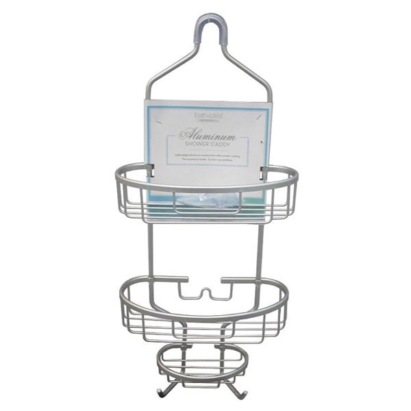 Bath Bliss Aluminum Shower Caddy-Silver