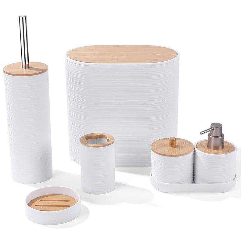 8Pcs Bathroom Accessory - White