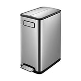 Ecofly Stainless Steel Pedal Bin With Soft Close Butterfly Lid 12 L-Silver