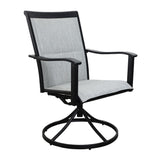 طقم جلوس فاخر للحديقة بإطار معدني وطاولة مربعة - رمادي