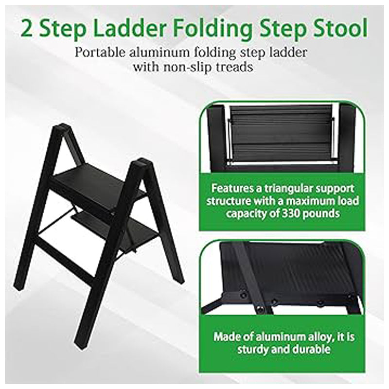 2 Step Alu Ladder Black