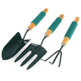 3 Pieces Metal Garden Tool Set-Green-Black