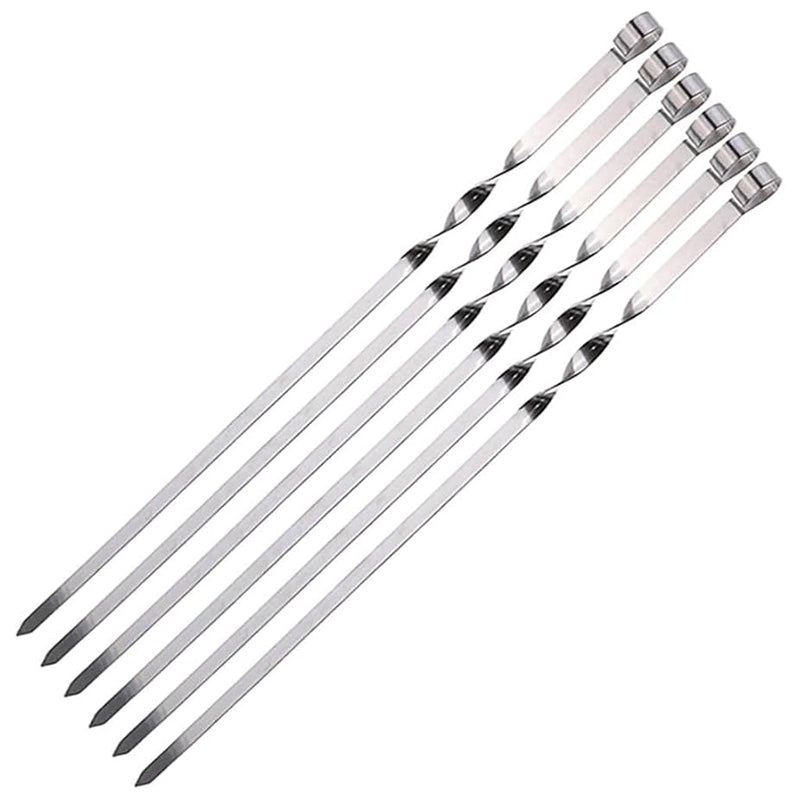 6Pc S.Steel Bbq Skewers 50X1Cm- Silver