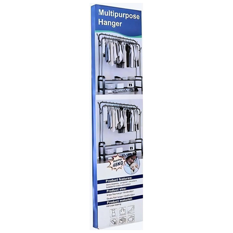 Multi Purpose Hanger With Wheel -Black