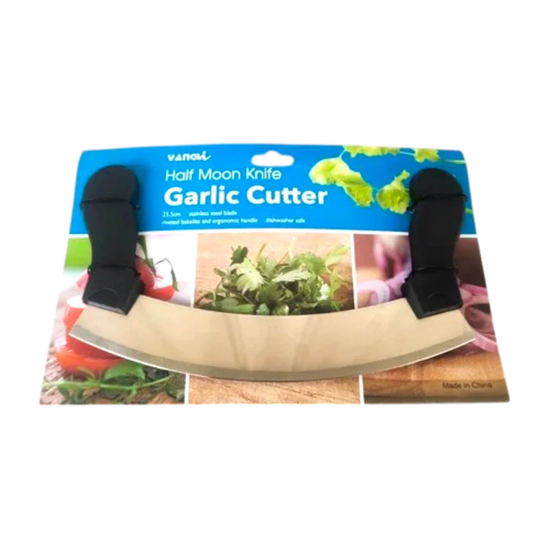 Mezzaluna Knife With Cover&Handle - Black