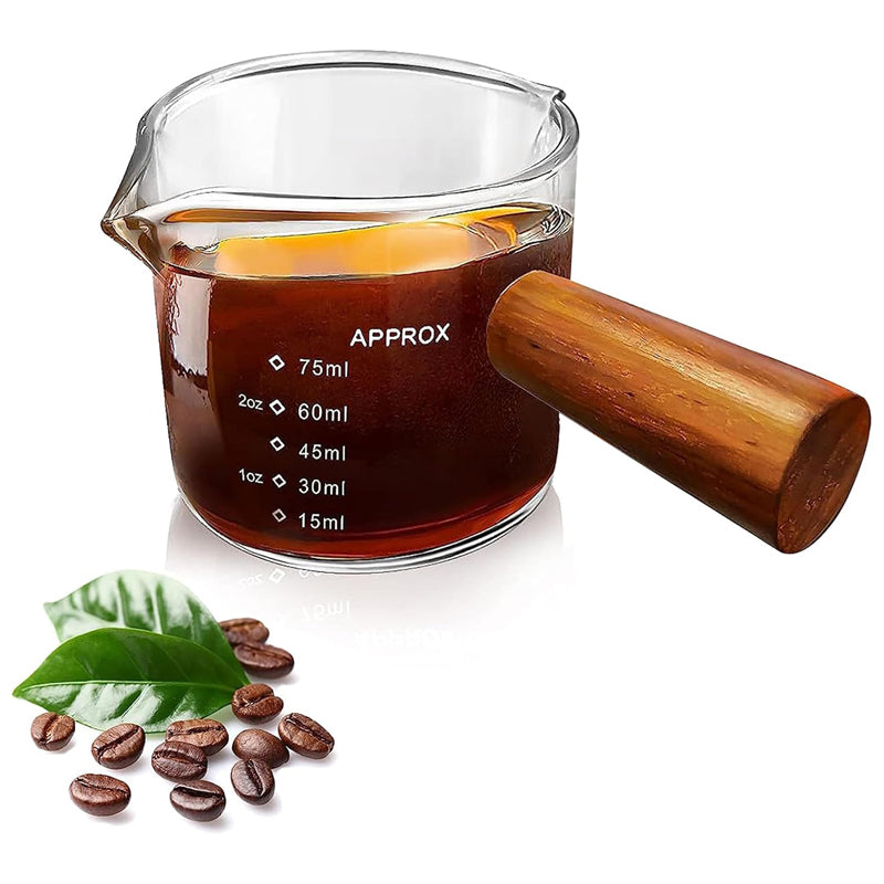Spouted Glass Measuring Cup With Handle - Clear