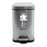 Eko  Stainless Steel Pedal Bin 20L Square - Silver