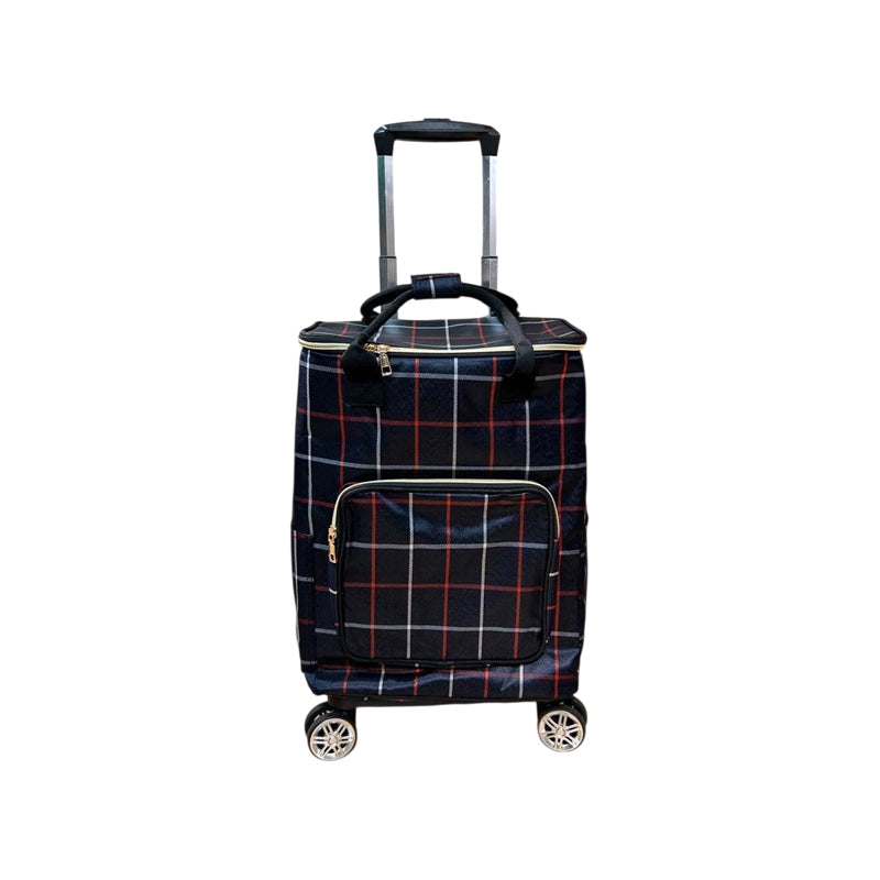 Portable Shopping Trolley With Insulated Bag-Multicolor