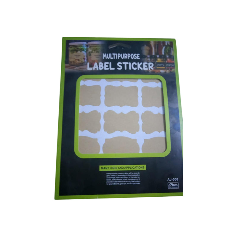 Kitchen Jar Lable Stickers Plain - Beige/White