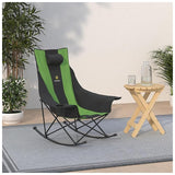Atlantis Metal Camping Rocking Chair - Green/Black