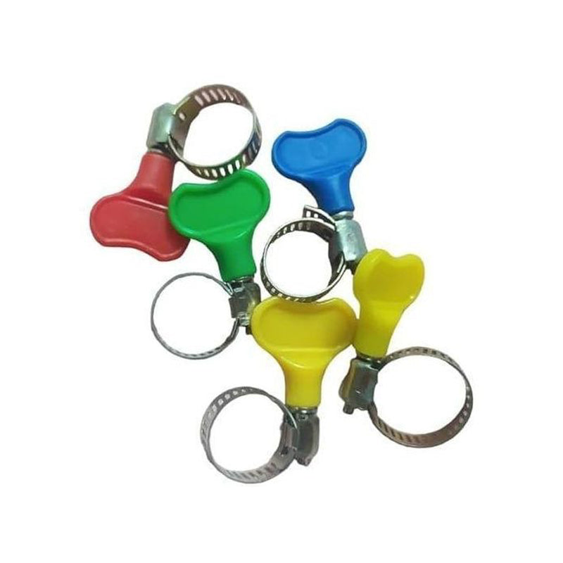 6Pc Hose Clamp Set (5/8,3/4,1) - Multicolor
