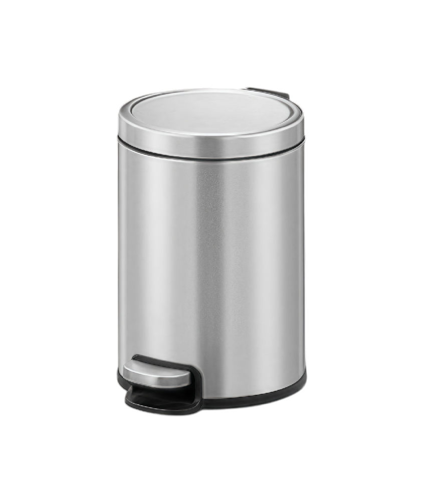 Eko Stainless Steel Round Pedal Bin With Soft-Close Lid – 12 L-Silver