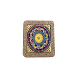 Square Cork Trivate 14X14X0.9Cm-Multicolour