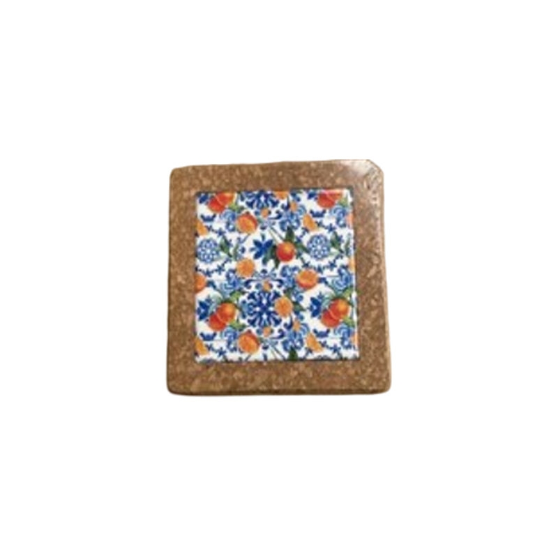 Square Cork Trivate 14X14X0.9Cm-Multicolour