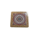 Square Cork Trivate 14X14X0.9Cm-Multicolour