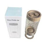 Borosilicate Glass Pickle Jar ,440+890
1330Ml-Clear-Brown
