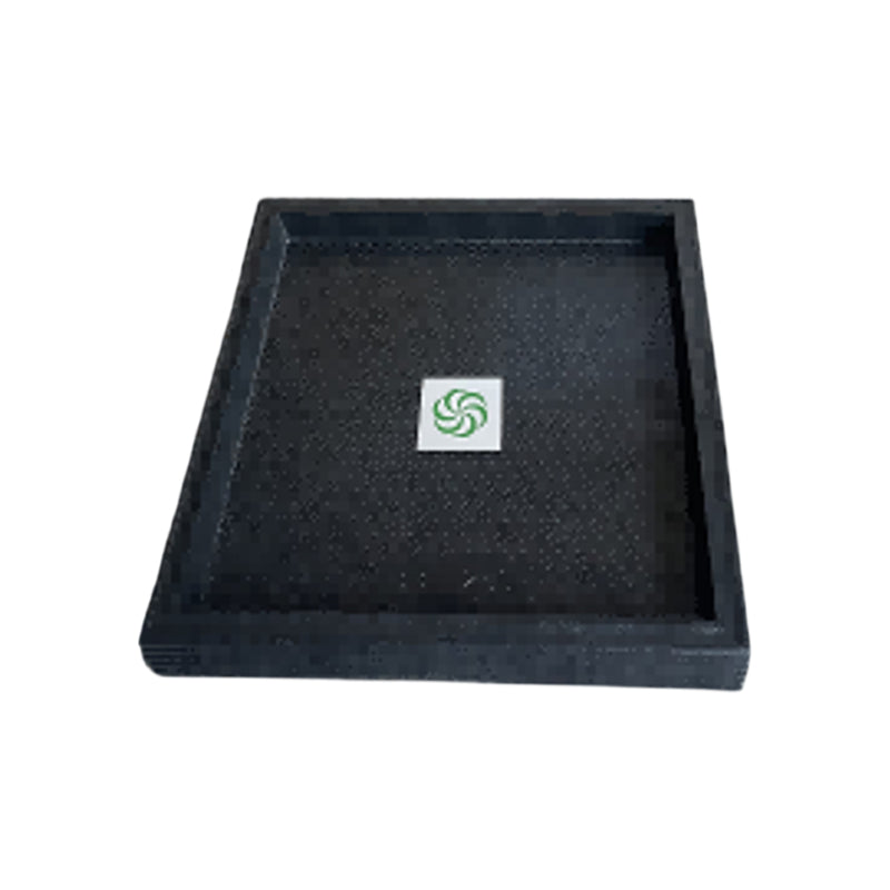 Plastic Square Planter Caddy-Black-36Cm-Black