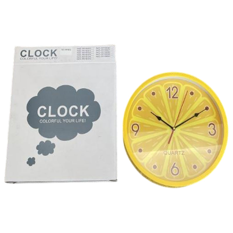 Round Wall Clock-Lemon Design-30Cm-Yellow
